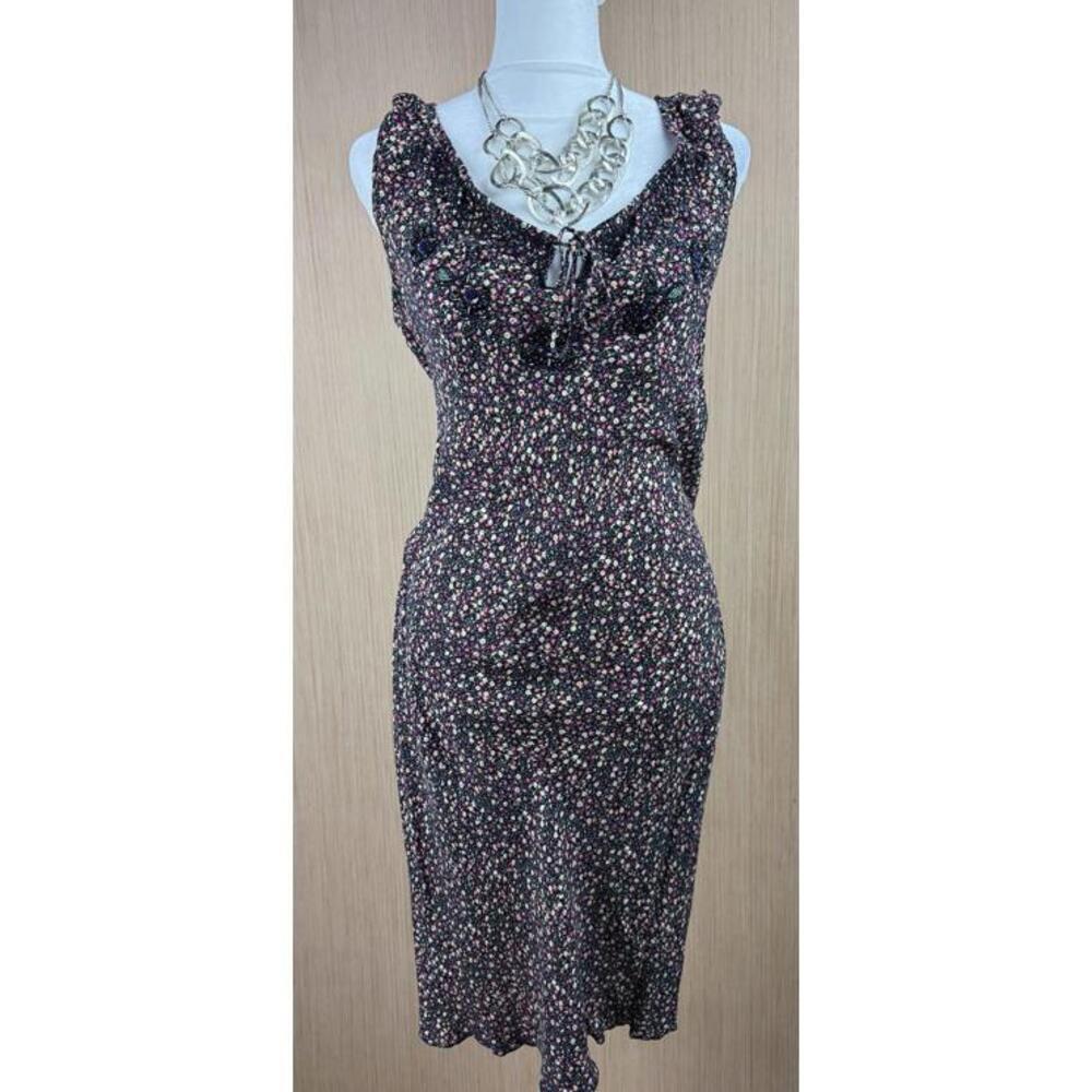 Rampage Y2K Dress Juniors 7 Floral Beaded Butterfly Sundress Midi Summer - Picture 2 of 11